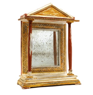 Lot 202 - An Italian painted wood portico mirror