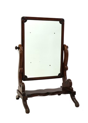 Lot 569 - A William IV mahogany framed cheval mirror