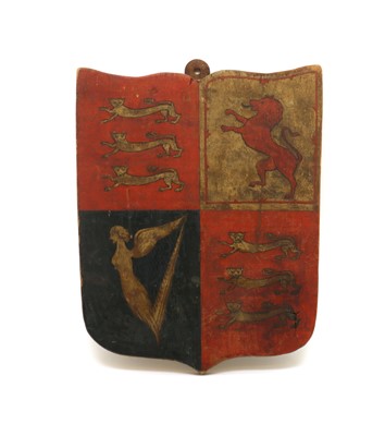 Lot 276 - A painted Armorial shield