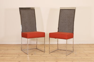 Lot 392 - A pair of chromed side chairs