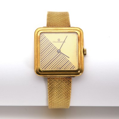 Lot 187 - A gentlemen's 18ct gold Collingwood mechanical strap watch, c.1970