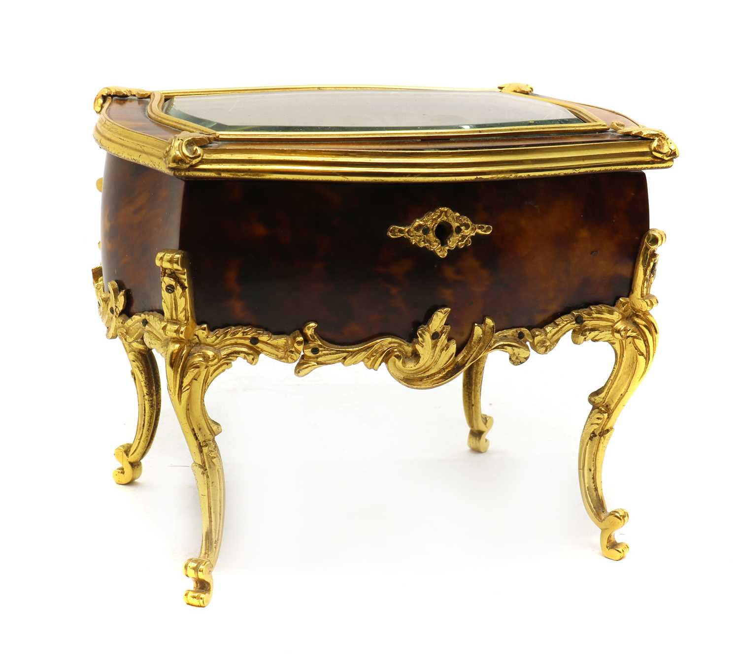 Lot 347 - A brass mounted tortoiseshell jewellery box