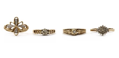 Lot 1541 - Four 9ct gold rings