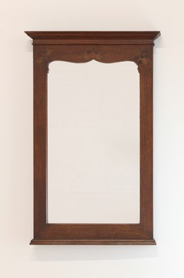 Lot 107 - An Arts and Crafts inlaid oak mirror