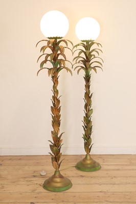 Lot 453 - A pair of 'palm' standard lamps