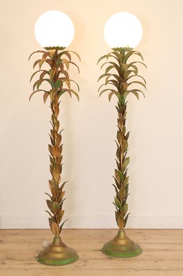 Lot 453 - A pair of 'palm' standard lamps