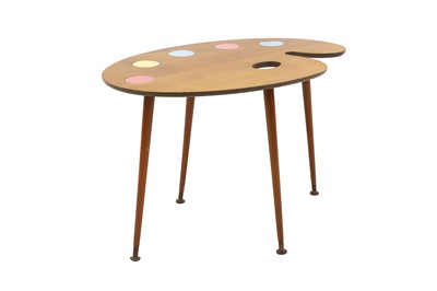 Lot 288 - A teak 'artist's palette' coffee table
