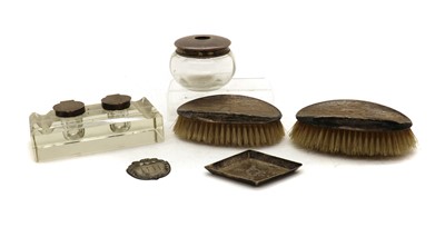 Lot 15 - A collection of silver mounted desk items