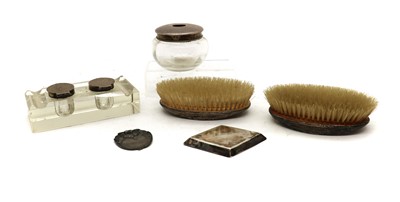 Lot 15 - A collection of silver mounted desk items