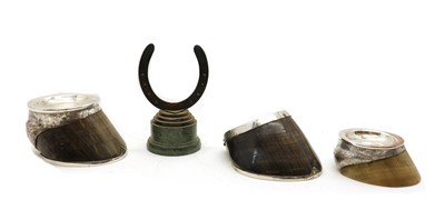 Lot 55 - A collection of silver plated hoof mounts