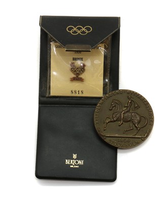 Lot 59 - A 1956 Stockholm Equestrian Olympic bronze medal