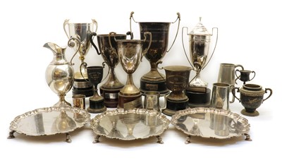 Lot 67 - A collection of silver plated trophies