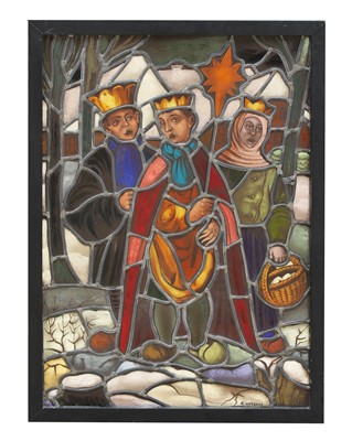 Lot 62 - A Flemish stained glass panel