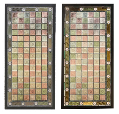Lot 100 - Two stained glass panels