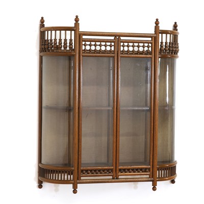 Lot 14 - An ash and walnut hanging wall cabinet