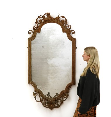 Lot 431 - A Victorian girandole gilt gesso mirror