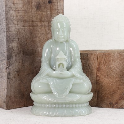 Lot 111 - A Chinese jade Buddha