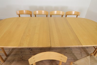 Lot 346 - A Danish dining table and nine chairs