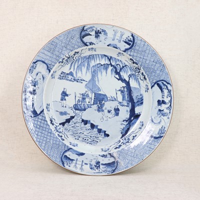 Lot 24 - A Chinese blue and white charger