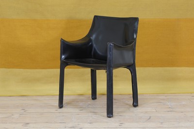 Lot 493 - An Italian '413 CAB' leather armchair