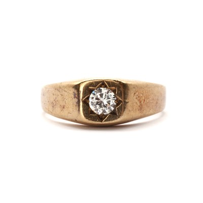 Lot 1123 - A 9ct gold single stone diamond ring