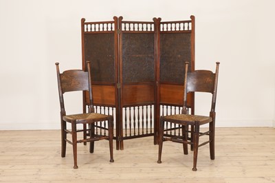 Lot 599 - A pair of William Birch oak chairs