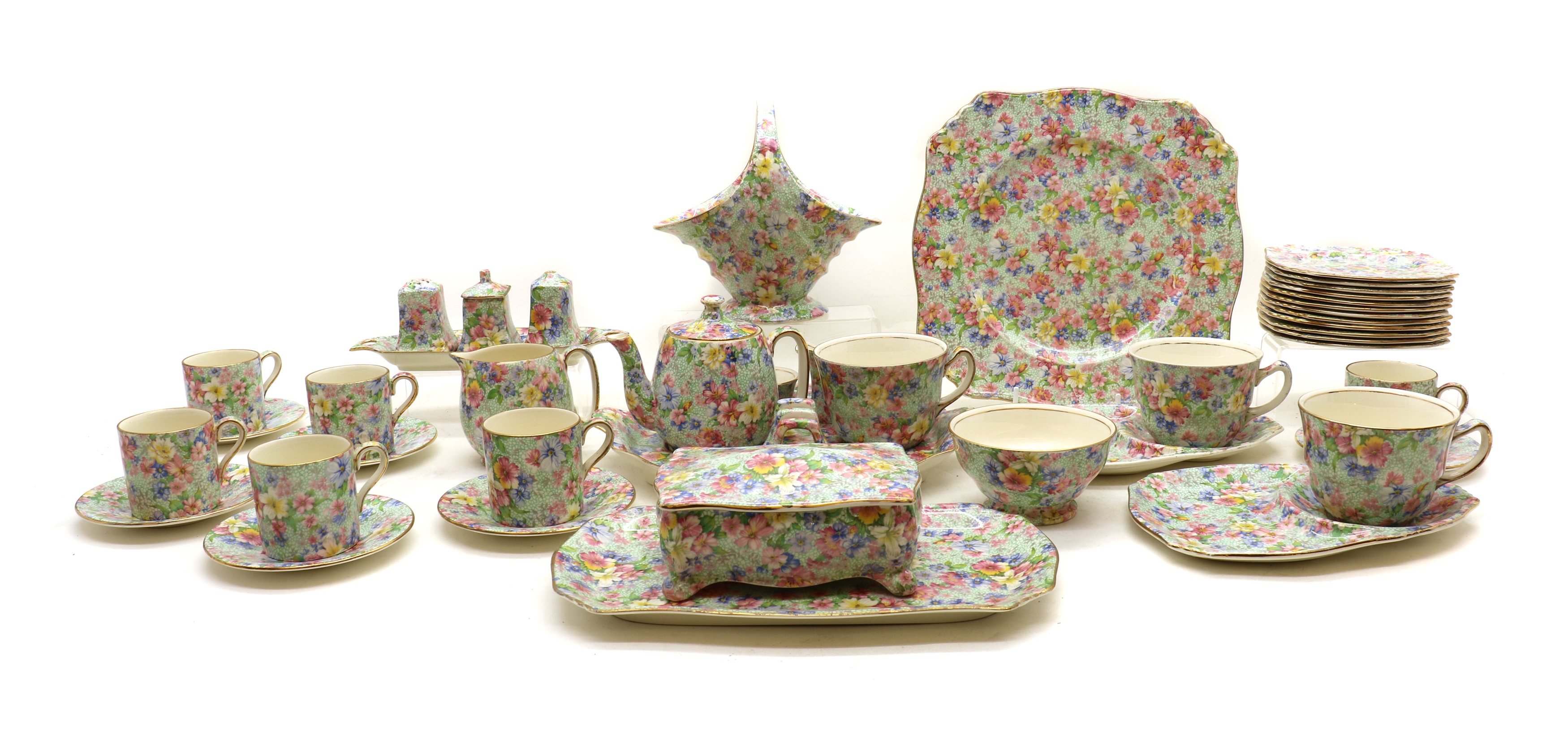 Lot 180 - A Royal Winton 'Marion' porcelain tea set,