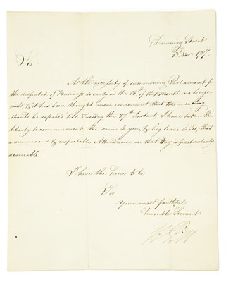 Lot 72 - William Pitt (prime minister): Autograph letter Signed