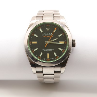 Lot 464 - A gentlemen's stainless steel Rolex 'Milgauss' antimagnetic automatic bracelet watch