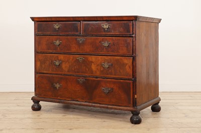 Lot 178 - A William and Mary walnut and feather-banded chest of drawers