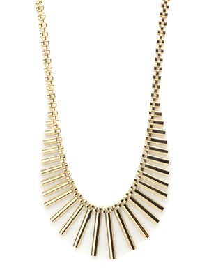 Lot 1084 - A 9ct gold 'Cleopatra' style fringe necklace, c.1980