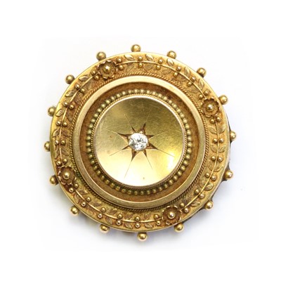 Lot 3 - A Victorian 15ct gold diamond set shield brooch