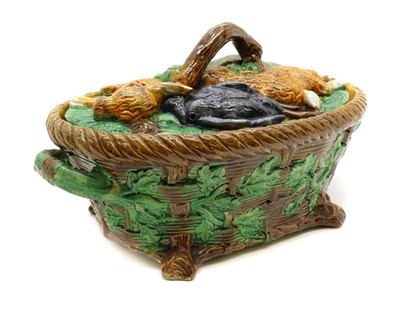 Lot 121 - A Victorian pottery game pie tureen