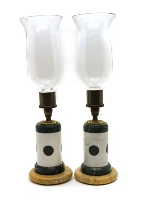 Lot 264 - A pair specimen marble storm lanterns