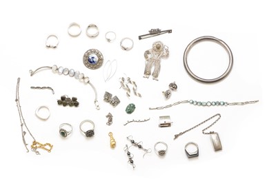 Lot 297 - A collection of silver and costume jewellery