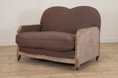 Lot 197 - An Art Deco limed oak two-seater settee