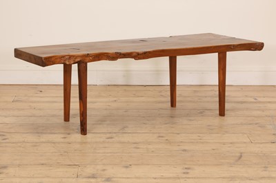Lot 298 - An English yew (Taxus baccata) plank-top coffee table