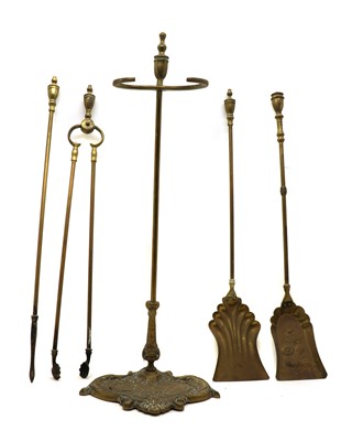 Lot 540A - A Victorian style brass companion set