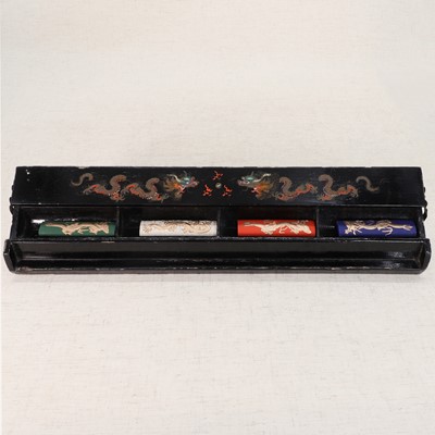 Lot 233 - A Chinese lacquered wood writing box