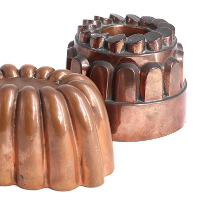 Lot 268 - Two Victorian copper jelly moulds