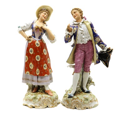 Lot 149 - A pair of German porcelain figurines