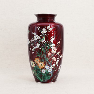 Lot 183 - A Japanese cloisonné vase