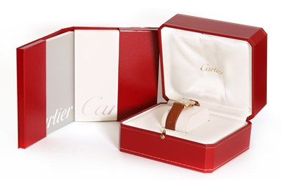 Lot 475 - A ladies’ 18ct gold Cartier 'Tank Louis Cartier' quartz strap watch