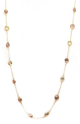 Lot 224 - A gold zircon set chain