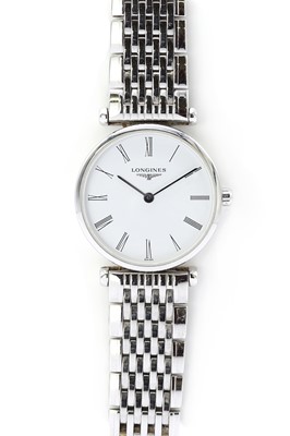 Lot 1425 - A stainless steel Longines La Grande Classique quartz bracelet watch