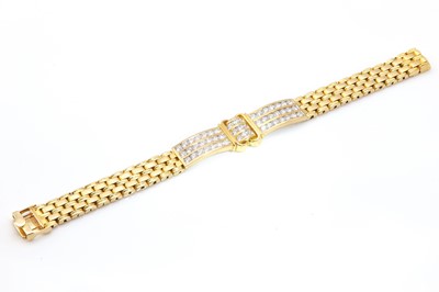 Lot 251 - A gold diamond set bracelet