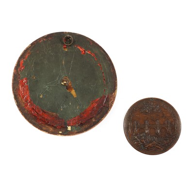 Lot 148 - An oval white metal, possibly silver, medallion