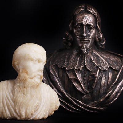 Lot 136 - A silver bust depicting Charles I
