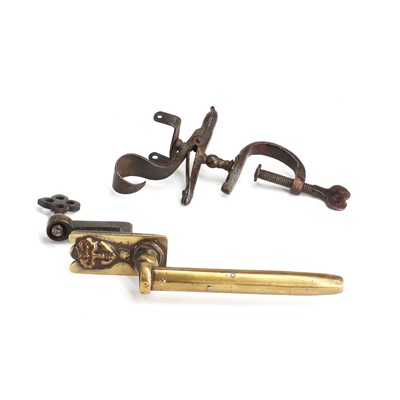 Lot 111 - Five iron sewing clamps