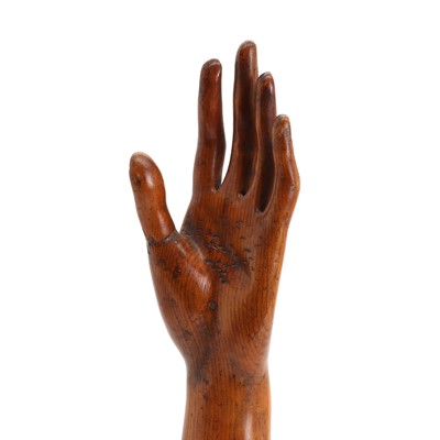 Lot 464 - A Victorian polished pine model of an arm